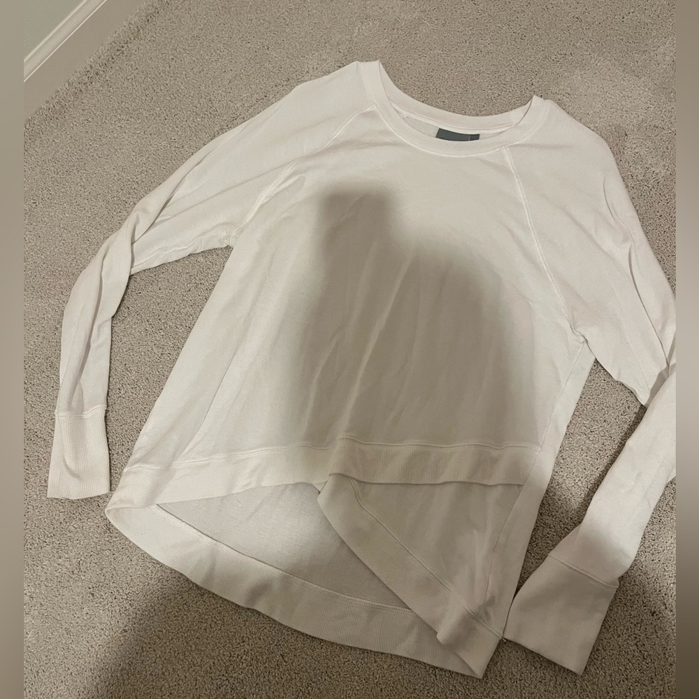White, Athleta cross front long sleeve top, near perfect condition